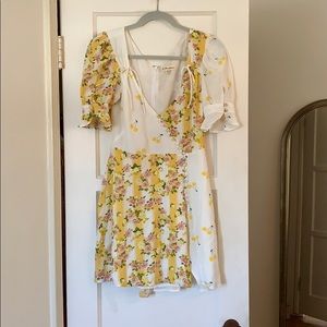 For love and lemons yellow mini dress small